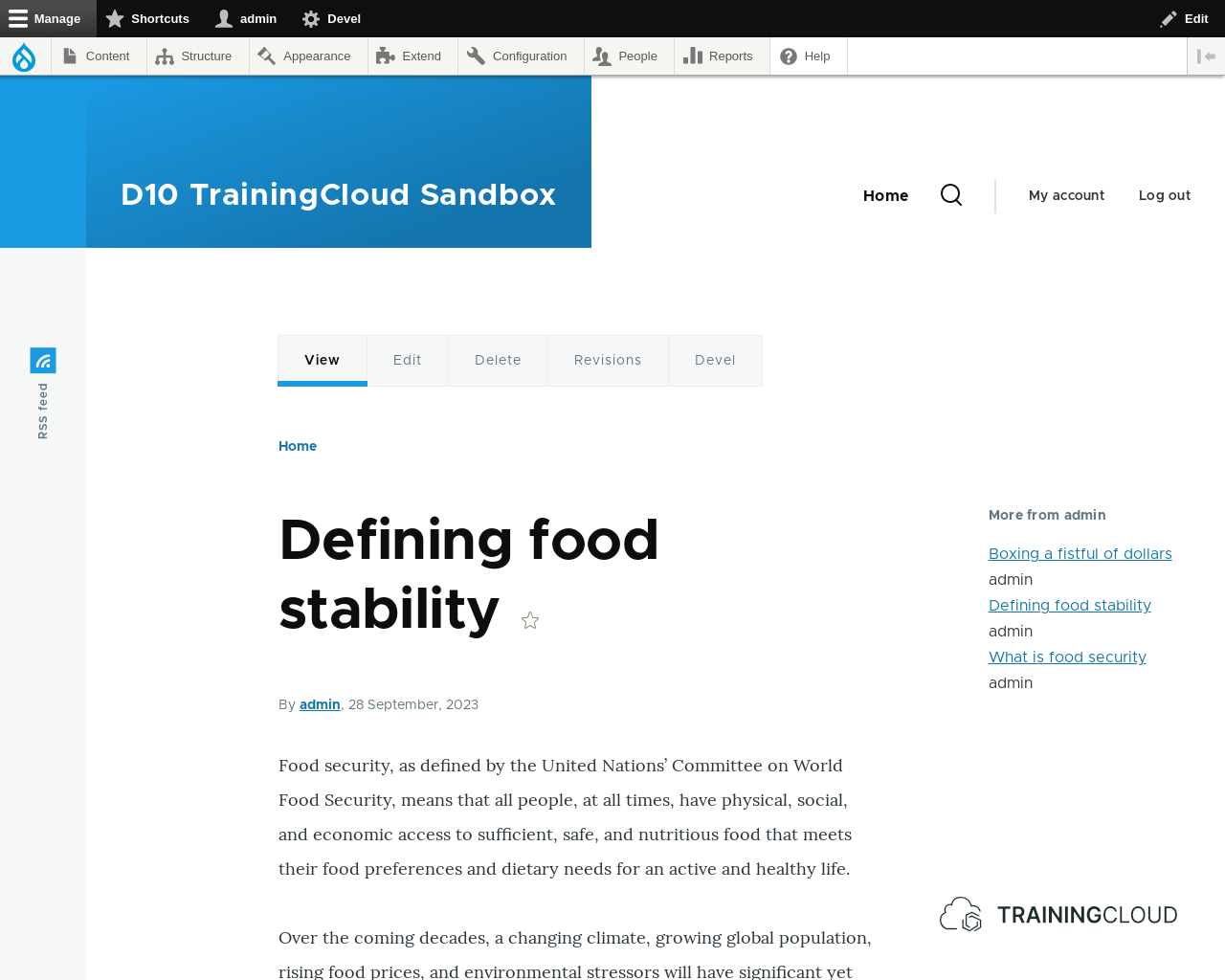 A screenshot of a Drupal 10 article with a block displaying other articles by the same author with some duplications.