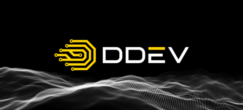 DDEV logo on dark background.