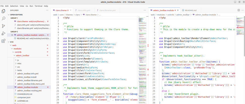 VSCode editor groups