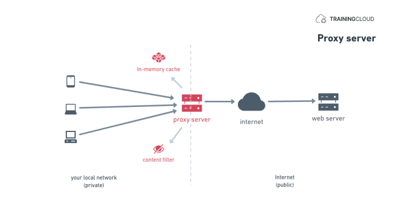An image depicting the structure of a Caching Proxy Server.